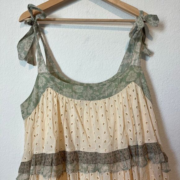 Anthropologie Forever That Girl Effie Eyelet Ruffle Mini Dress Womens Size Large - Picture 3 of 6